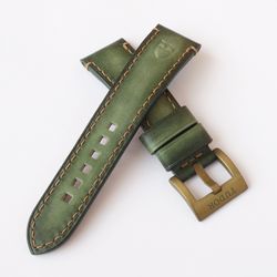 Olive watch strap for Tudor, watch band, genuine leather, tudor watchband, custom watch strap, full grain leather