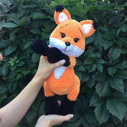 Fox stuffed animal - crochet fox - crochet animals -cute fox - plush Fox toy - red fox - plush animals