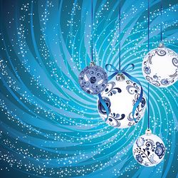 decorative blue floral christmas ball