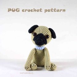 Pug Crochet Pattern Amigurumi Pug Crochet Dog Pattern Amigurumi Dog