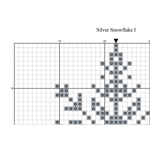 Snowflake Color Cross Stitch Pattern