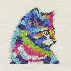 cat art embroidery design 3 sizes reading pillow-instant d0wnl0ad