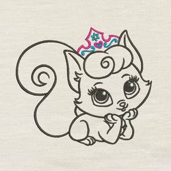 cat princess embroidery design 3 sizes reading pillow-instant d0wnl0ad