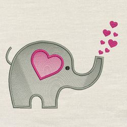 elephant hearts embroidery design 3 sizes reading pillow-instant d0wnl0ad
