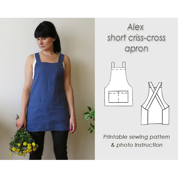 Cross back apron Sewing pattern /Japanese pinafore Pattern P