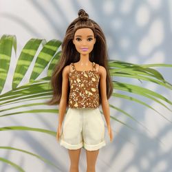 Barbie doll clothes brown top