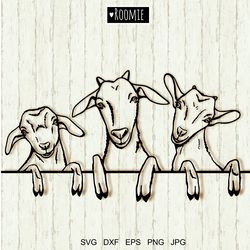 Goats SVG for Cricut, Farmhouse svg, Goat head, Farm animals clipart, Shirt design, Laser Vinyl Cameo Silhouette Decal
