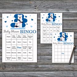 Polar bear Baby Shower Bingo Cards,Winter animals Baby Shower Bingo Games,Printable Baby Shower Bingo Cards--280