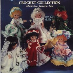 PDF Copy Vintage Patterrns A doll-A-Month Crochet Colletion For \sizes 13 ihch dolls