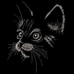 cat head | machine embroidery design | muzzle of a cat | cat design | black cat | cat face embroidery | instant download
