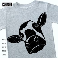 Bull Svg, Cow SVG Cricut, Heifer Face Svg, Farm Animal Calf Clipart, Farmhouse Shirt Design Laser Cut File Vinyl Decal