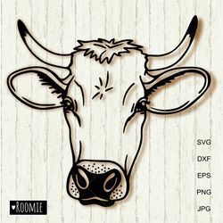 Cow SVG Cricut, Heifer face svg, Farm animal svg, Calf bull clipart, Farmhouse Shirt design Laser cut Vinyl Decal
