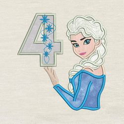 Elsa Frozen birthday n4 embroidery design 3 Sizes -INSTANT D0WNL0AD