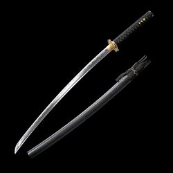 Handmade Samurai Sword, Tang Carbon Steel Sword, Damascus Steel Sword, Forged Samurai Sword, Custom Sword, Unique Sword