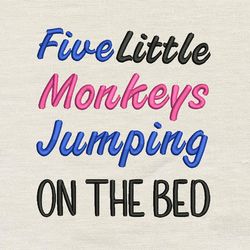 Five monkeys embroidery design 3 Sizes reading pillow-INSTANT D0WNL0AD