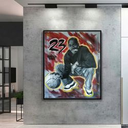 Michael Jordan.  Acrylic painting.  Hand painting.  NBA.  Chicago Bulls.  Painting on canvas.  Canvas painting.