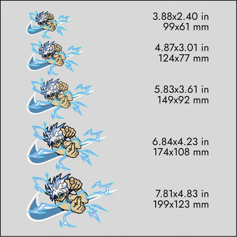 nike killua zoldyck hunter x hunter anime machine embroidery designs