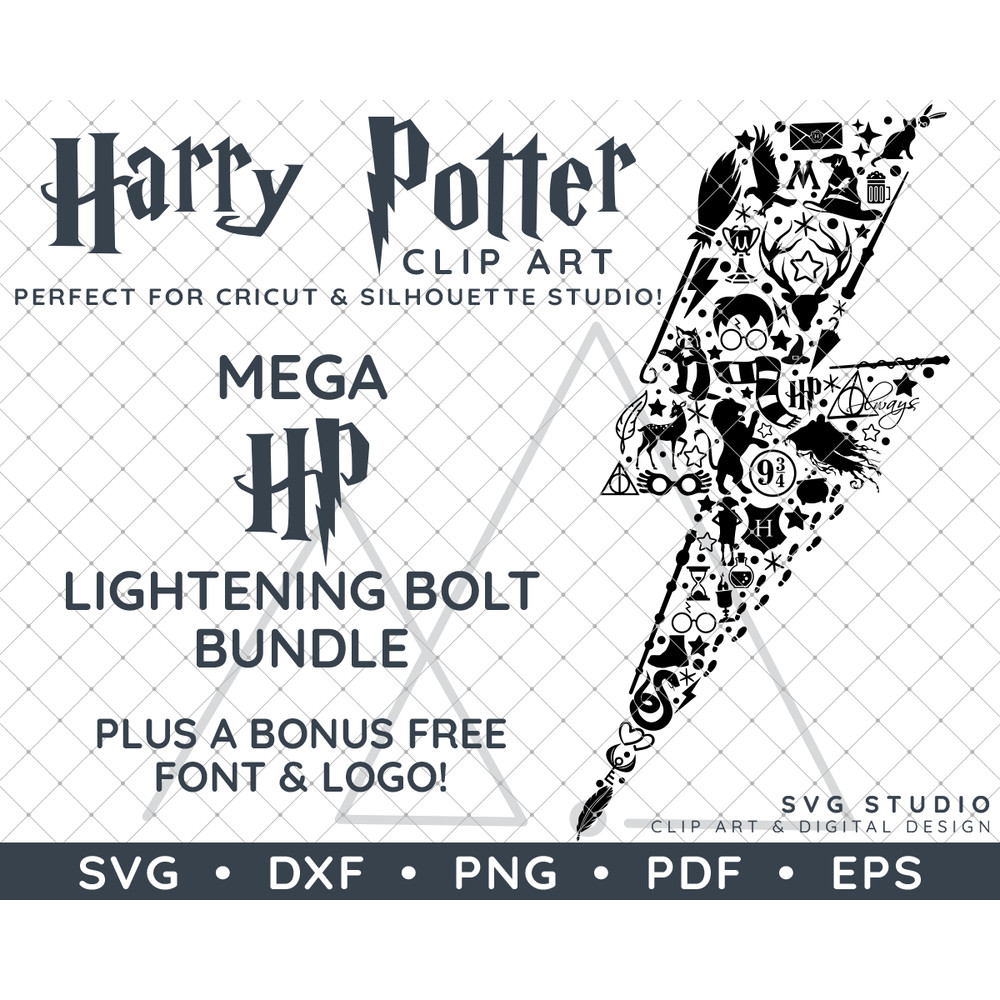 Harry Potter Lightening Bolt Bundle by SVG Studio Thumbnail.png