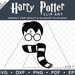 harry potter clip art design svg dxf png pdf - harry potter scarf silhouette minimal simple design & free font!