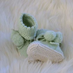 Knitting Pattern Baby Booties Two Colour