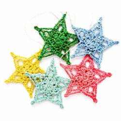Star Christmas Ornament Crochet Pattern , PDF file digital download.