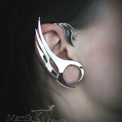 Ear Cuff Steel wings | Handmade Jewelry | Bird earrings | dragon wings