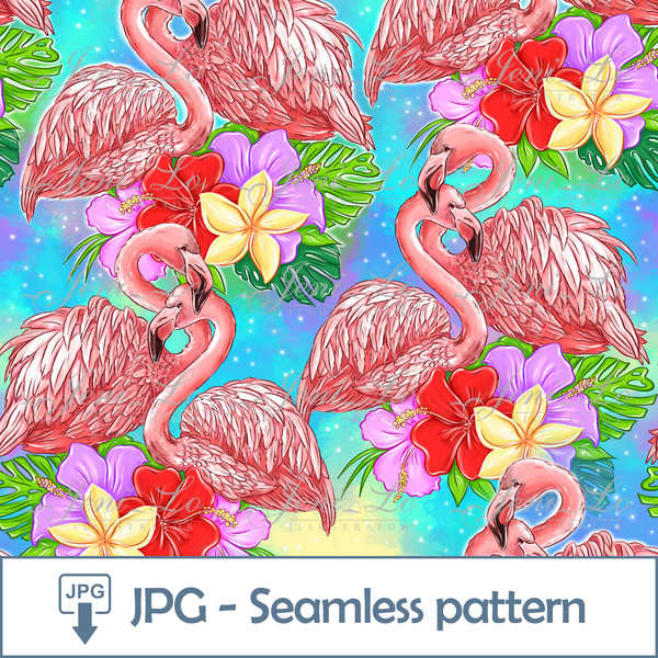 Flamingo seamless pattern