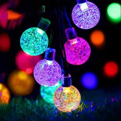Christmas LED Solar Powered 50 LED String Light Garden Path Yard Decor Party Lamp Outdoor Waterproof Xmas Curtain US