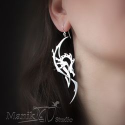 Earrings Dragon Jewelry | Handmade | Fantasy Jewelry | Shadow