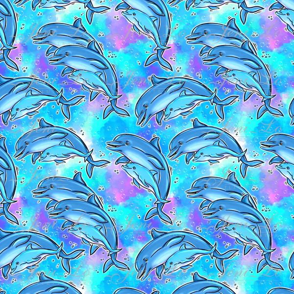 Rainbow Dolphins digital paper