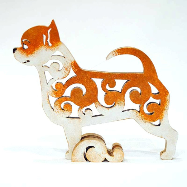 chihuahua statuette red and white