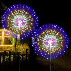 Christmas LED 150 LED Solar Firework Lights Outdoor Waterproof Path Lawn Party Garden Decor Lamp Xmas Walkway Lights US