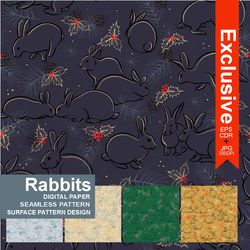 Bunny background, Roller Rabbit Wallpaper, Animal print seamless pattern, Textile Design, Exclusive License