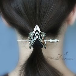 Hairpin Fenrir | Celtic wolf | Hair brooch | Norse mythology | handmade jewelry