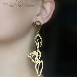 Ear Cuffs "Fenrir 2" | Celtic wolf | Norse mythology | handmade jewelry | Long earrings