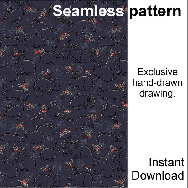 Seamless-Pattern-Bunnies-Dark-Wallpaper