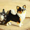 brooch tricolor longhaired chihuahua figurine