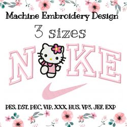 hello kitty  nike embroidery design