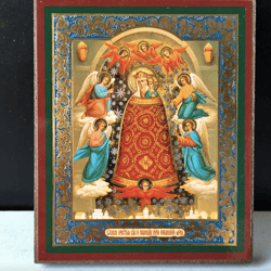 Addition Of Mind Mother Of God | Silver And Gold Foiled Mounted On Wood | Size: undefined 2,5" X 3,5"