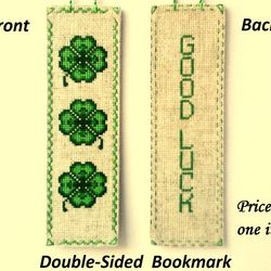 St Patricks Day Gift, Embroidered Bookmark, Irish Embroidery, Gift For Readers, Four Leaf Clover, Good Luck Shamrock