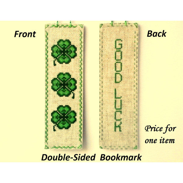 Bookmark Gifts for reader Double-sided bookmark Four leaf clover St Patricks day.jpg