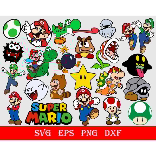 Super Mario Svg, mario svg files for cricut, mario svg bundl - Inspire ...