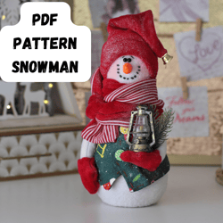 Snowman digital Pattern sewing pdf. Snowman. Holiday diy