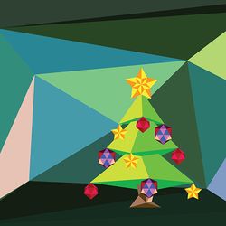 Green Polygonal Christmas Tree design