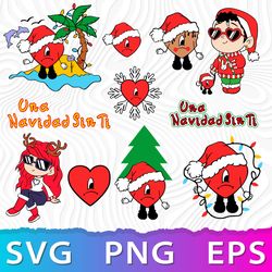 Bad Bunny Christmas SVG, Baby Benito Christmas SVG, Bad Bunny PNG, Bad Bunny Heart SVG, Bad Bunny Cricut Design