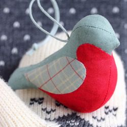 PDF Bullfinch Christmas Ornament Sewing Pattern