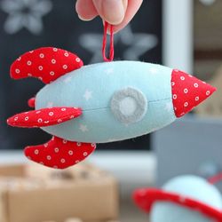 PDF Spaceship and Planet Christmas Ornaments Sewing Pattern
