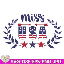 Miss Usa 4th of July Red White Blue Americorn Independence Day digital design Cricut svg dxf eps png ipg pdf cut file