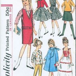 PDF Copy Sewing Patterns Simplicity 5861 clothes for Skipper Dolls and litl Sister
