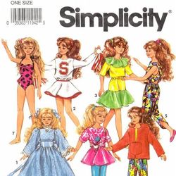 PDF Copy Sewing Patterns Simplicity 7600 clothes for Skipper Dolls and litl Sister
